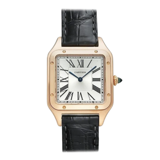 Cartier Santos Dumont leather straps white dial 38 mm