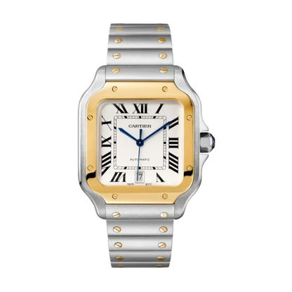 Cartier Santos Large Silver Gold Dial