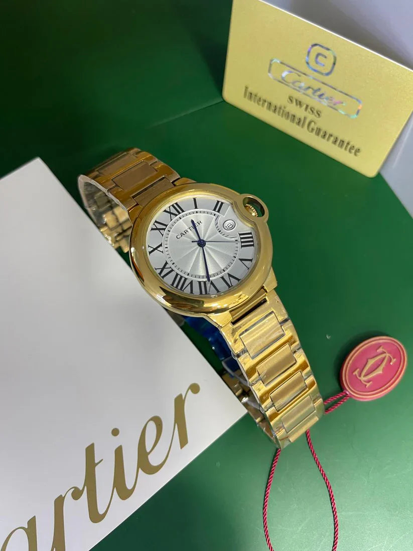 Cartier Ballon Bleu Gold, White Dial 36 mm