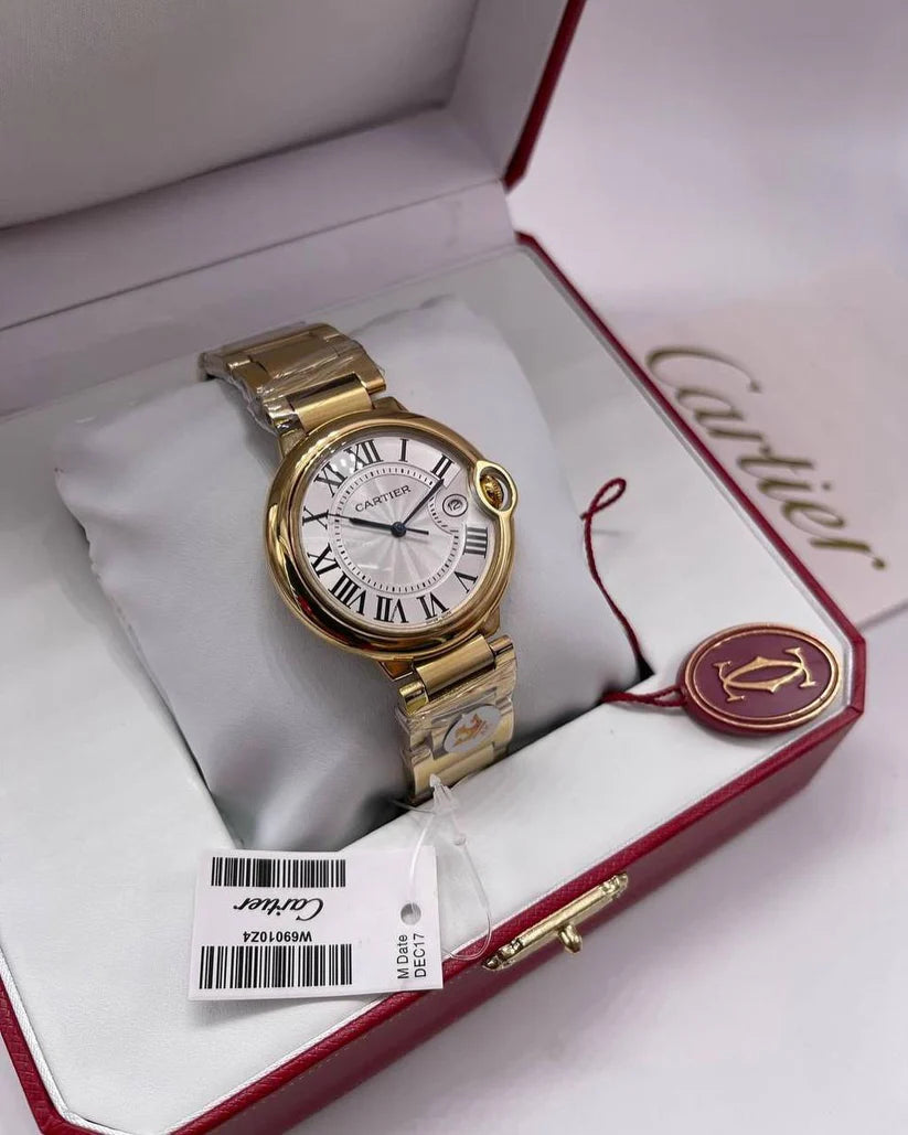 Cartier Ballon Bleu Gold, White Dial 36 mm